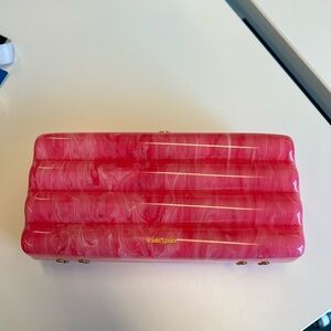 Cult Gaia Enid Clutch in Pink Acrylic